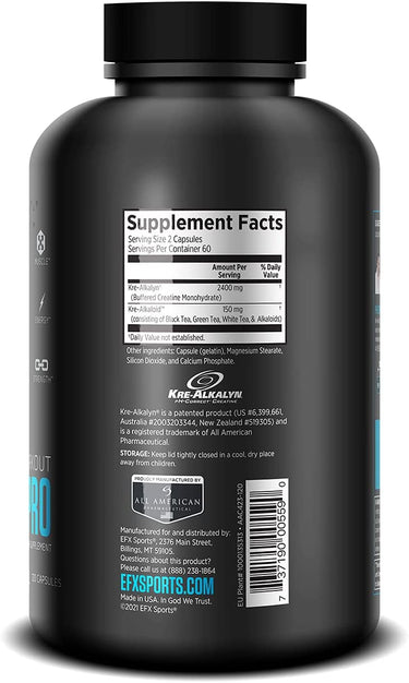 EFX Sports | Kre-Alkalyn PRO Pre-Workout | PH-Correct Creatine Monohydrate